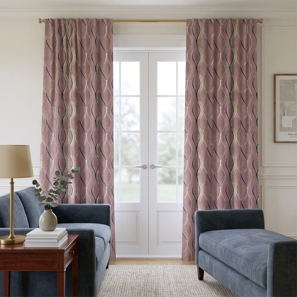 Cashel Waves - Curtain Panel - Classic Living Room