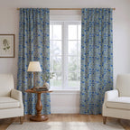 Violets on Wren - Curtain Panel - Polished Sitting Room