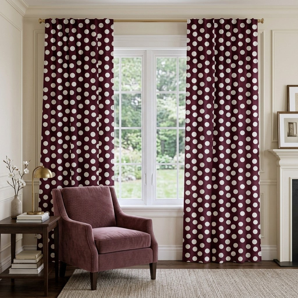 Charlotte Maroon - Curtain Panel - Classic Living Room