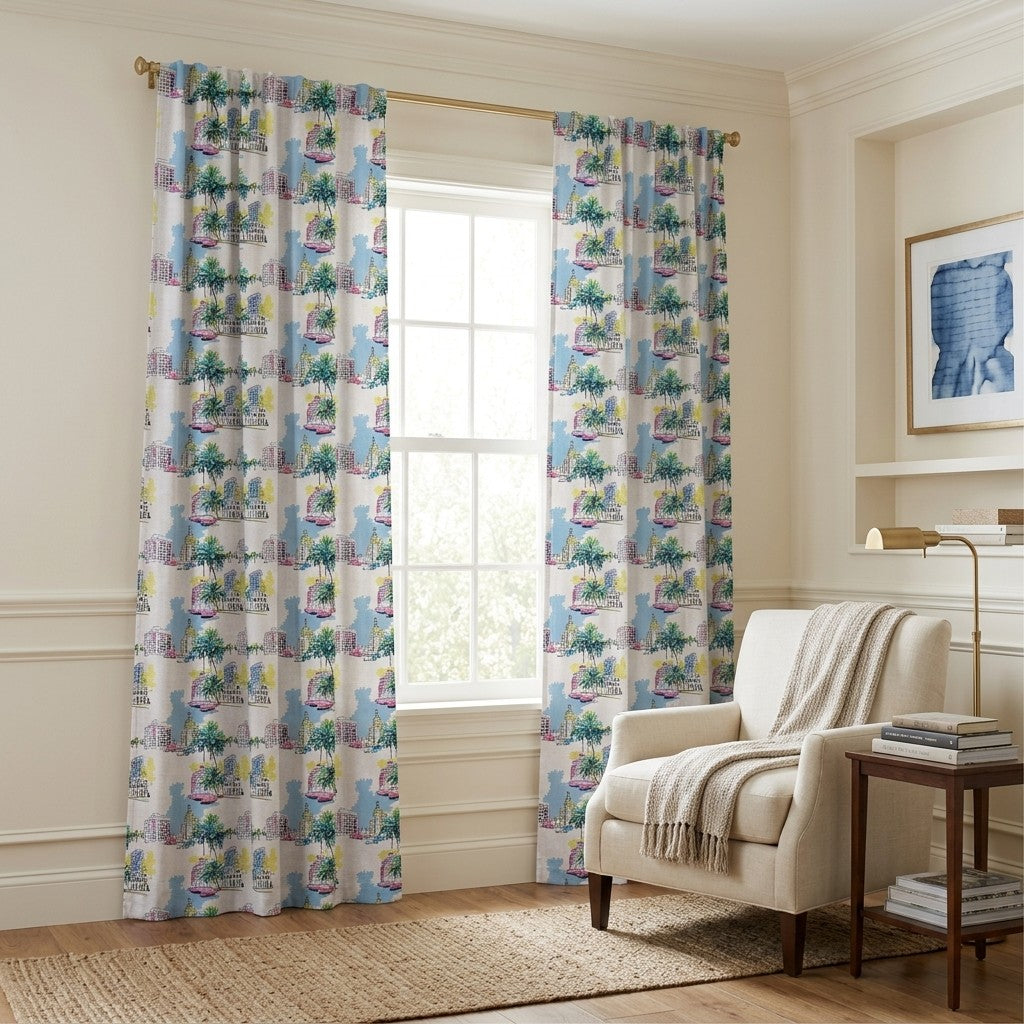 Miami Vice Versa - Curtain Panel - Reading Corner