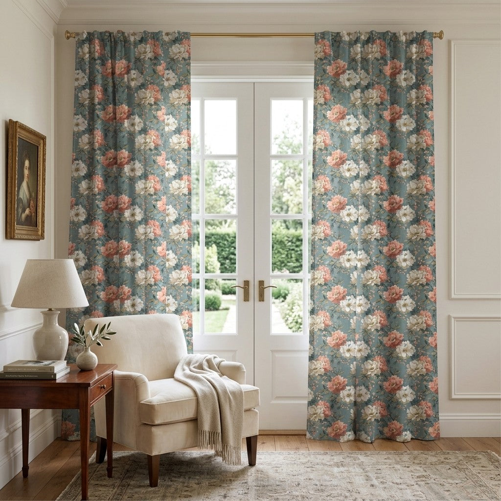 Lucetta Blossoms - Curtain Panel - Polished Sitting Room