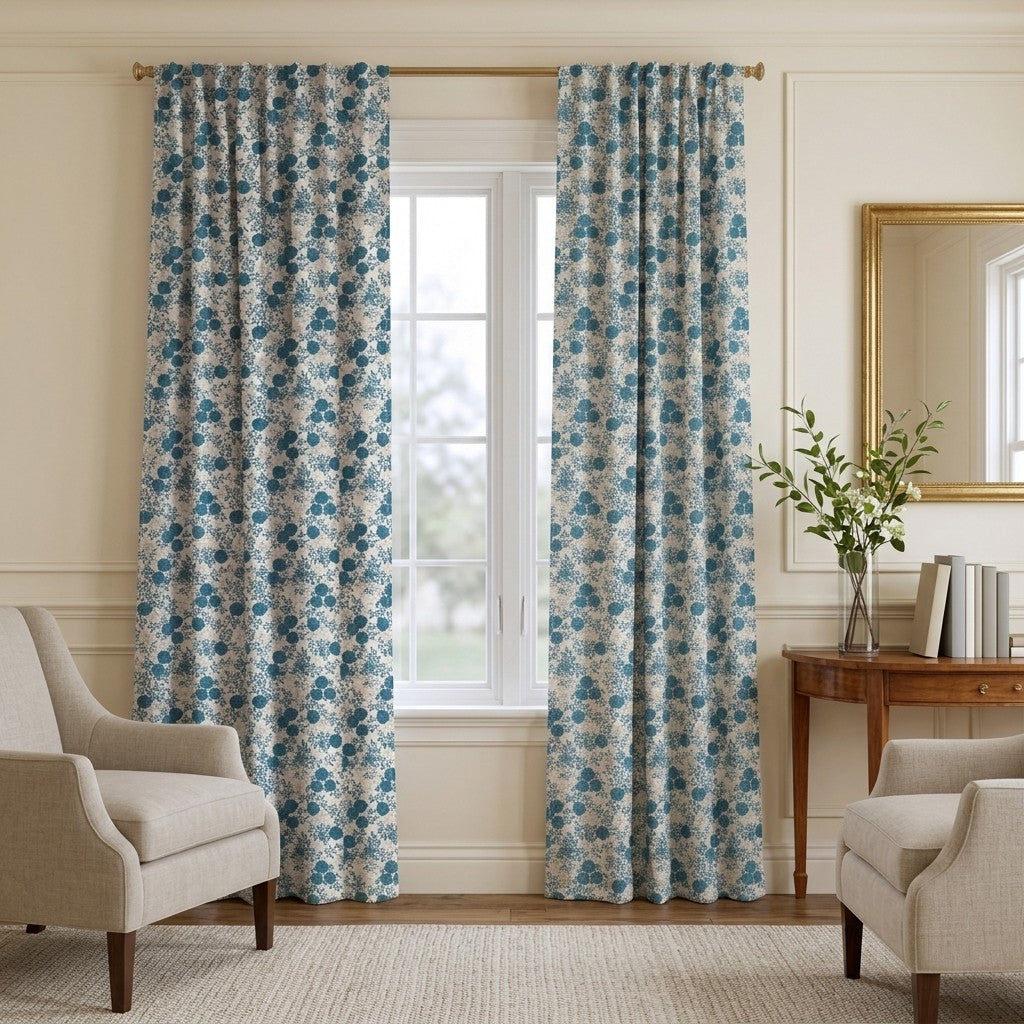 Lunabelle Floral - Curtain Panel - Polished Sitting Room