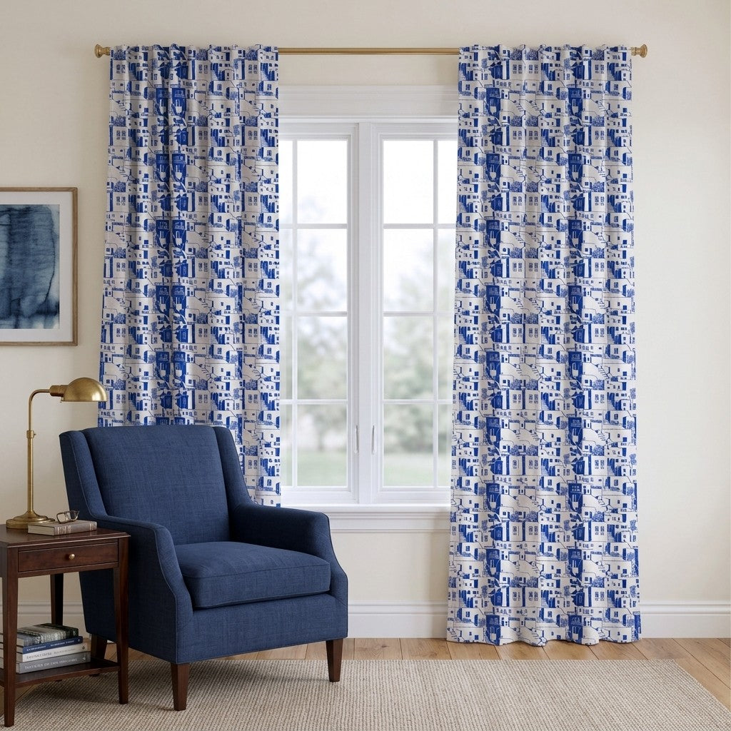 Aegean Isle - Curtain Panel - Reading Corner