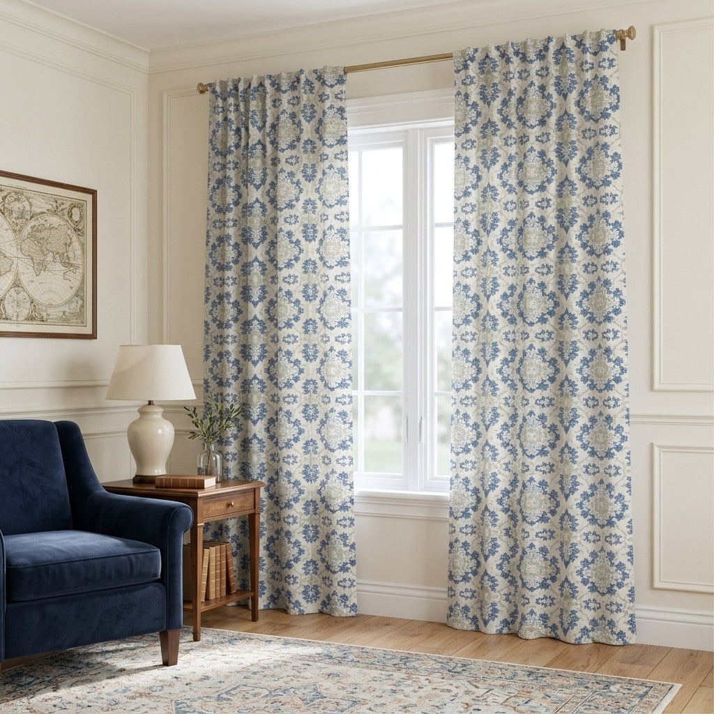 Deily Damask - Curtain Panel - Reading Corner