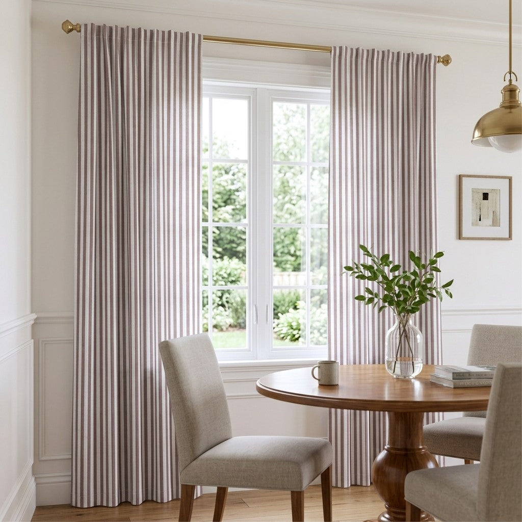 Camel Stripe - Curtain Panel - Breakfast Nook