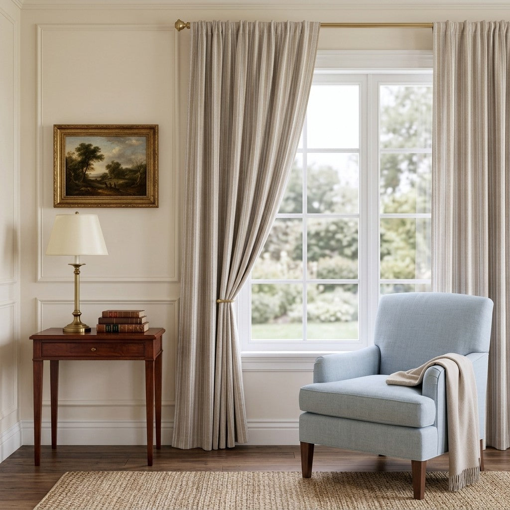 Cashmere Stripe - Curtain Panel - Reading Corner