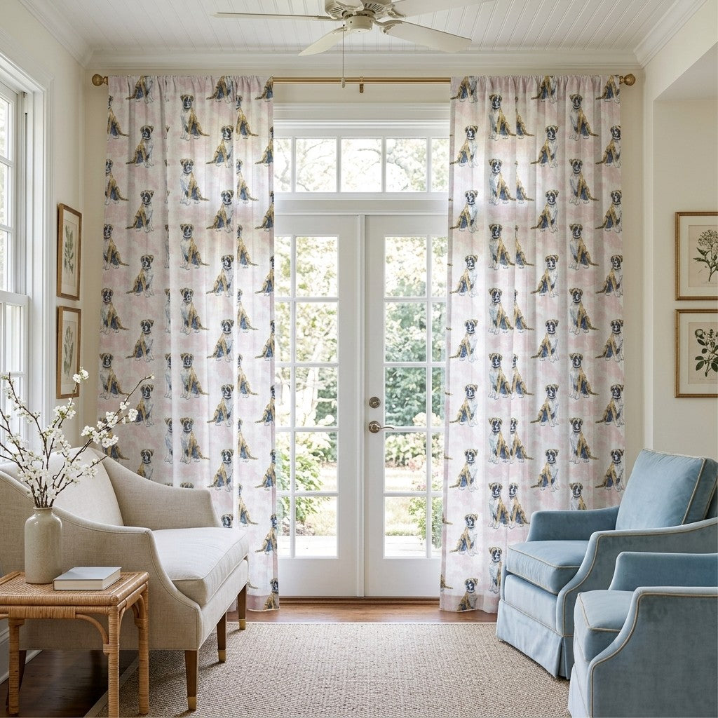 The Noble Boxer - Curtain Panel - Sunroom