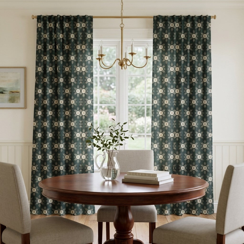 Evergreen Halo - Curtain Panel - Breakfast Nook