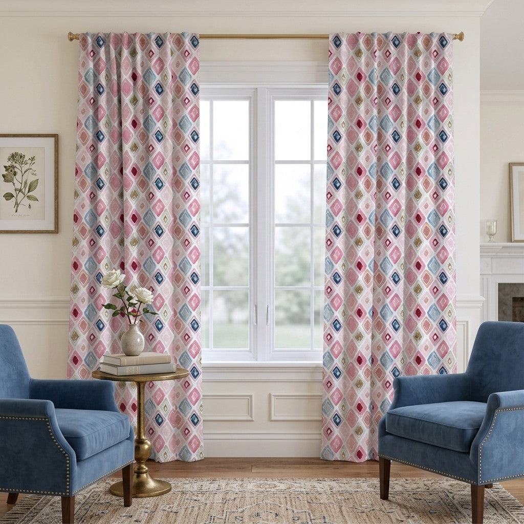 Estella Diamonds - Curtain Panel - Polished Sitting Room