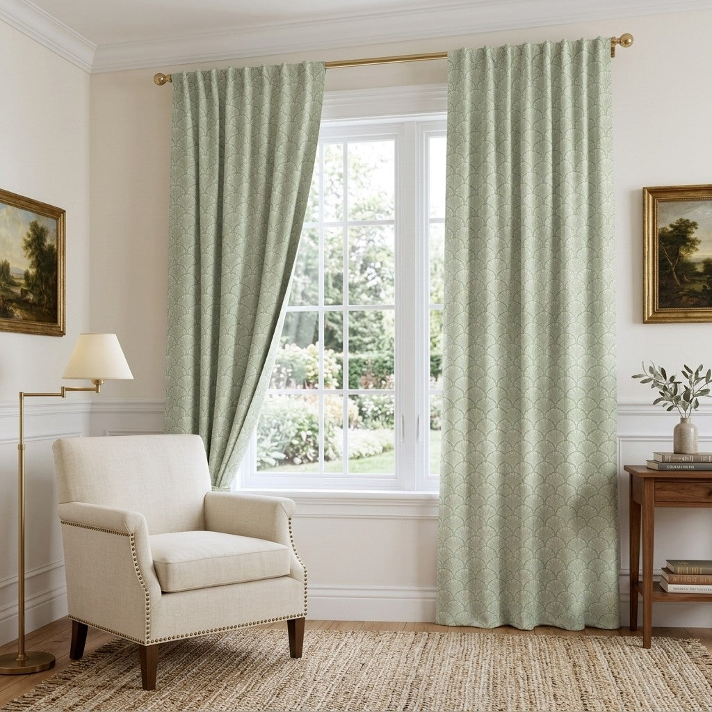 Lula Green - Curtain Panel - Reading Corner