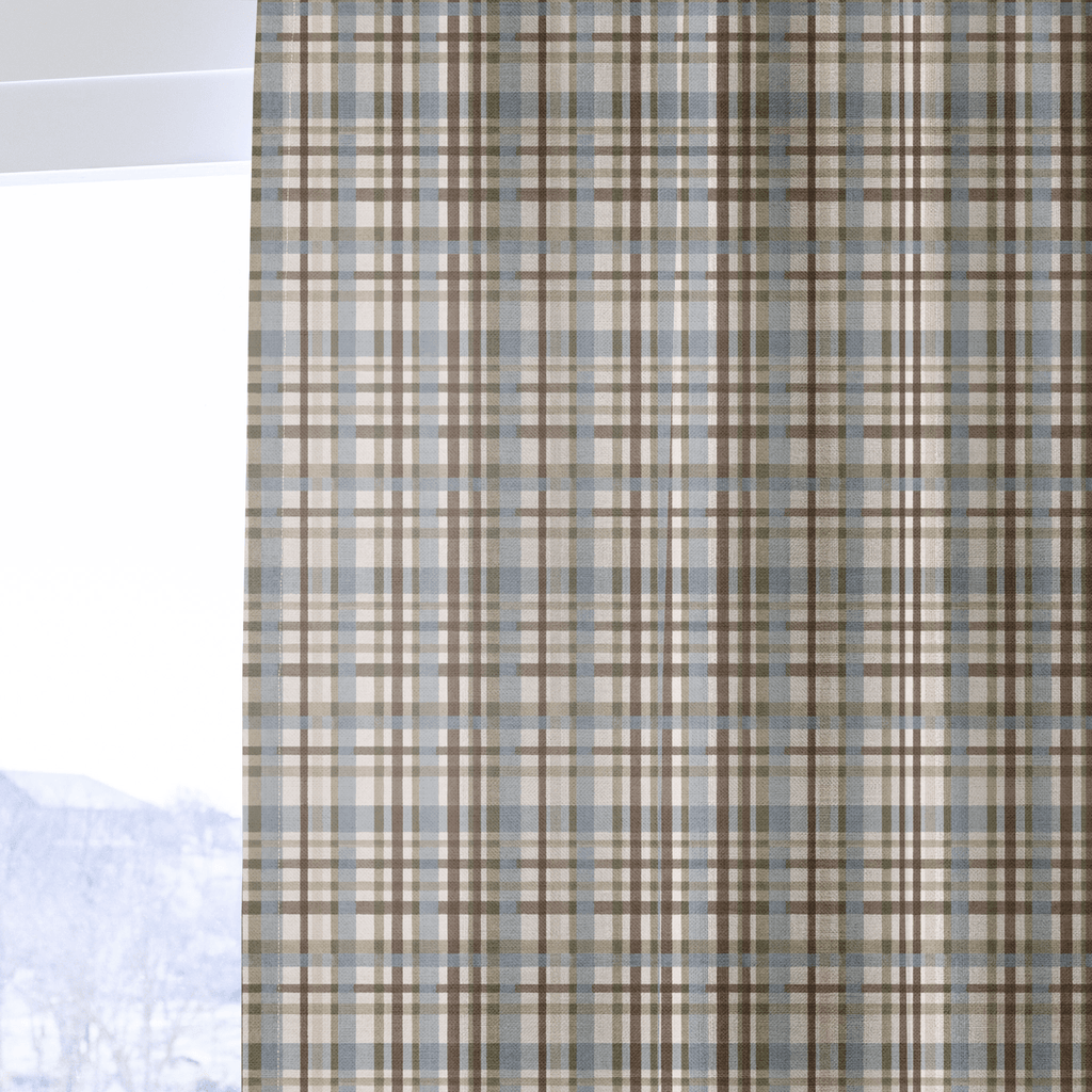 Aldridge Check Earthy - Curtain Panel - The Drapery