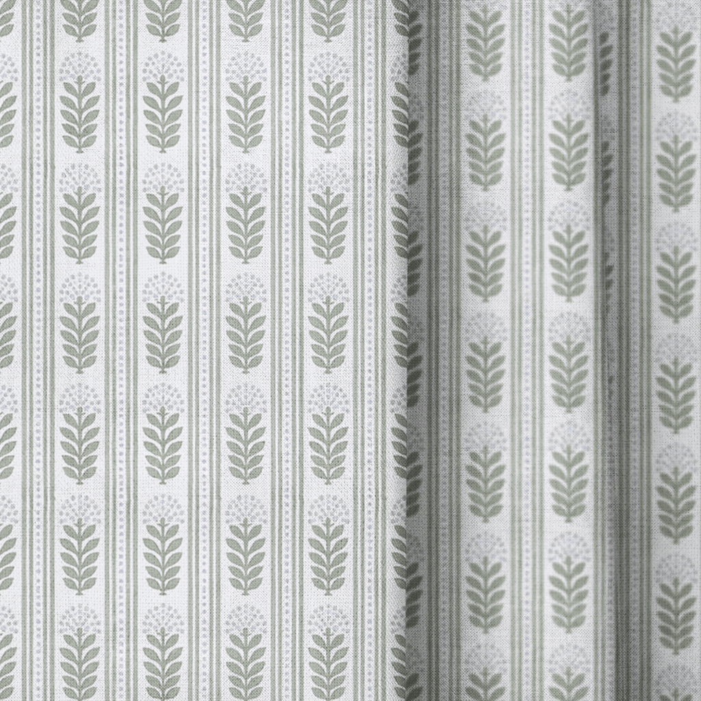 Allium Garden Stripe - Curtain Panel - The Drapery