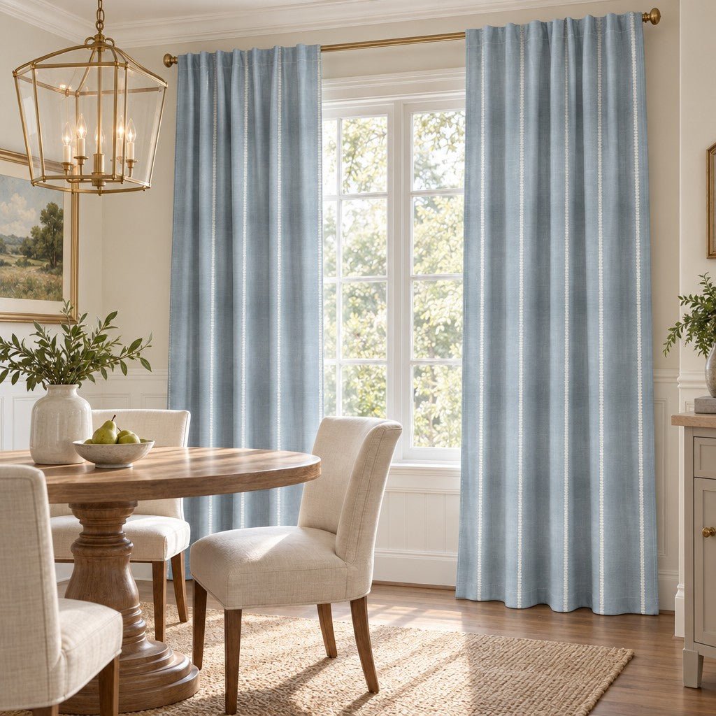 Araminta Blue - Curtain Panel - The Drapery