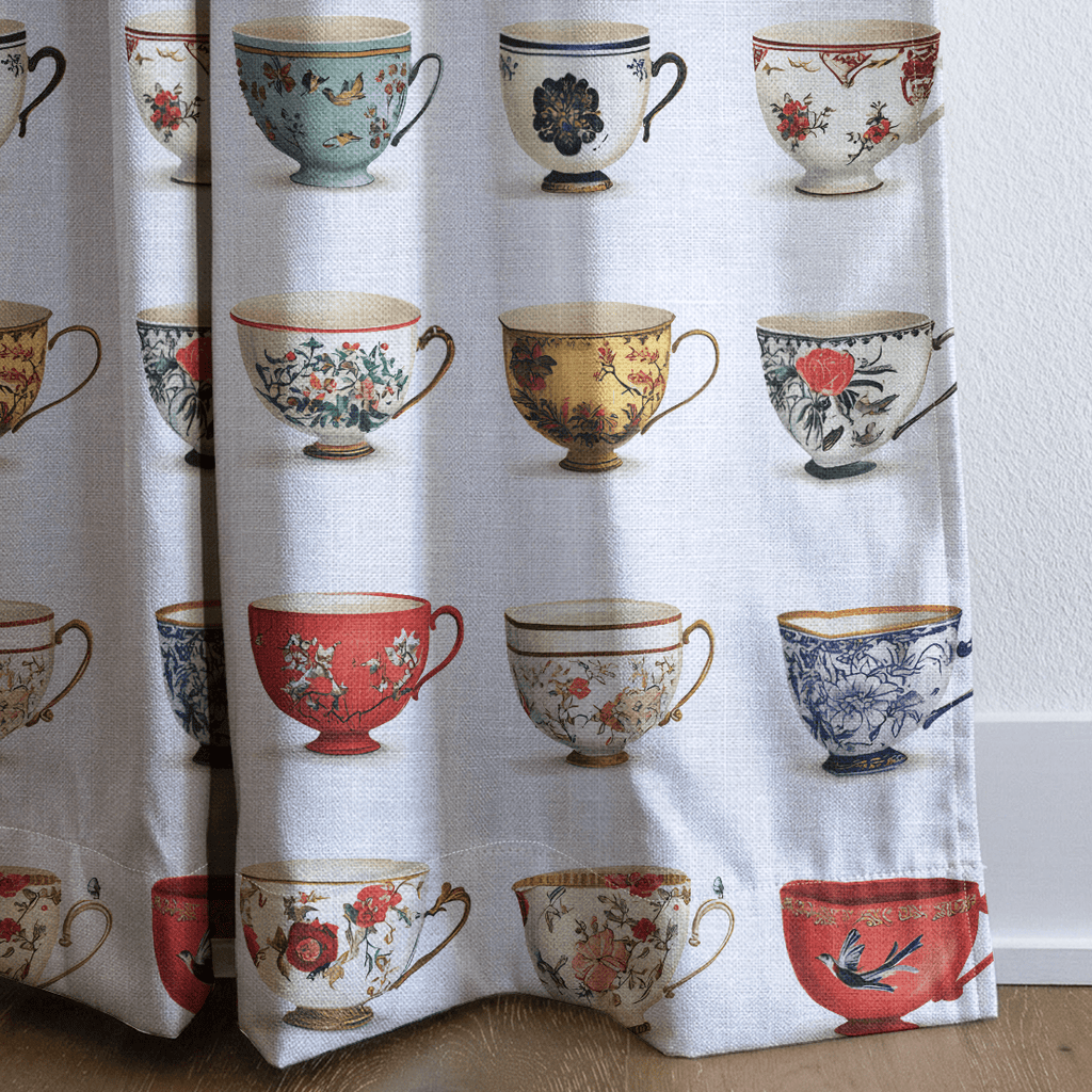 Aspen Tea Cups - Curtain Panel - The Drapery