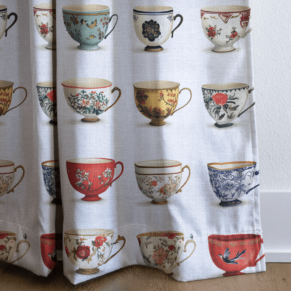 Aspen Tea Cups - Curtain Panel - The Drapery