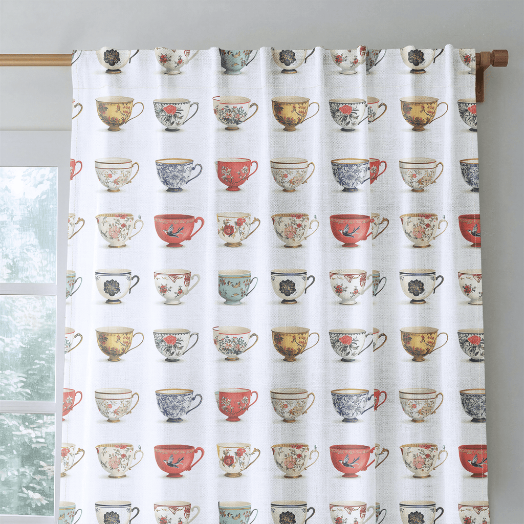 Aspen Tea Cups - Curtain Panel - The Drapery