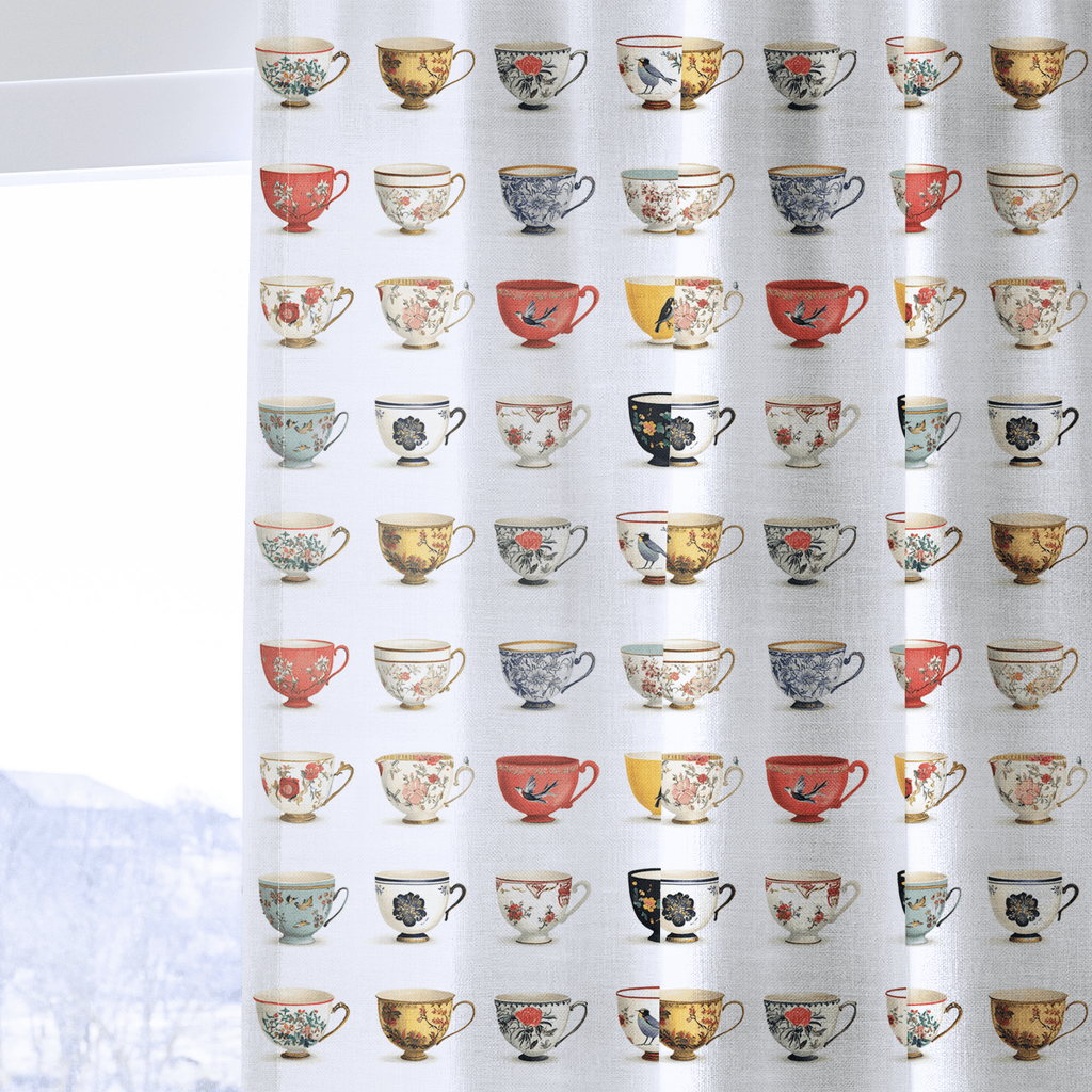 Aspen Tea Cups - Curtain Panel - The Drapery