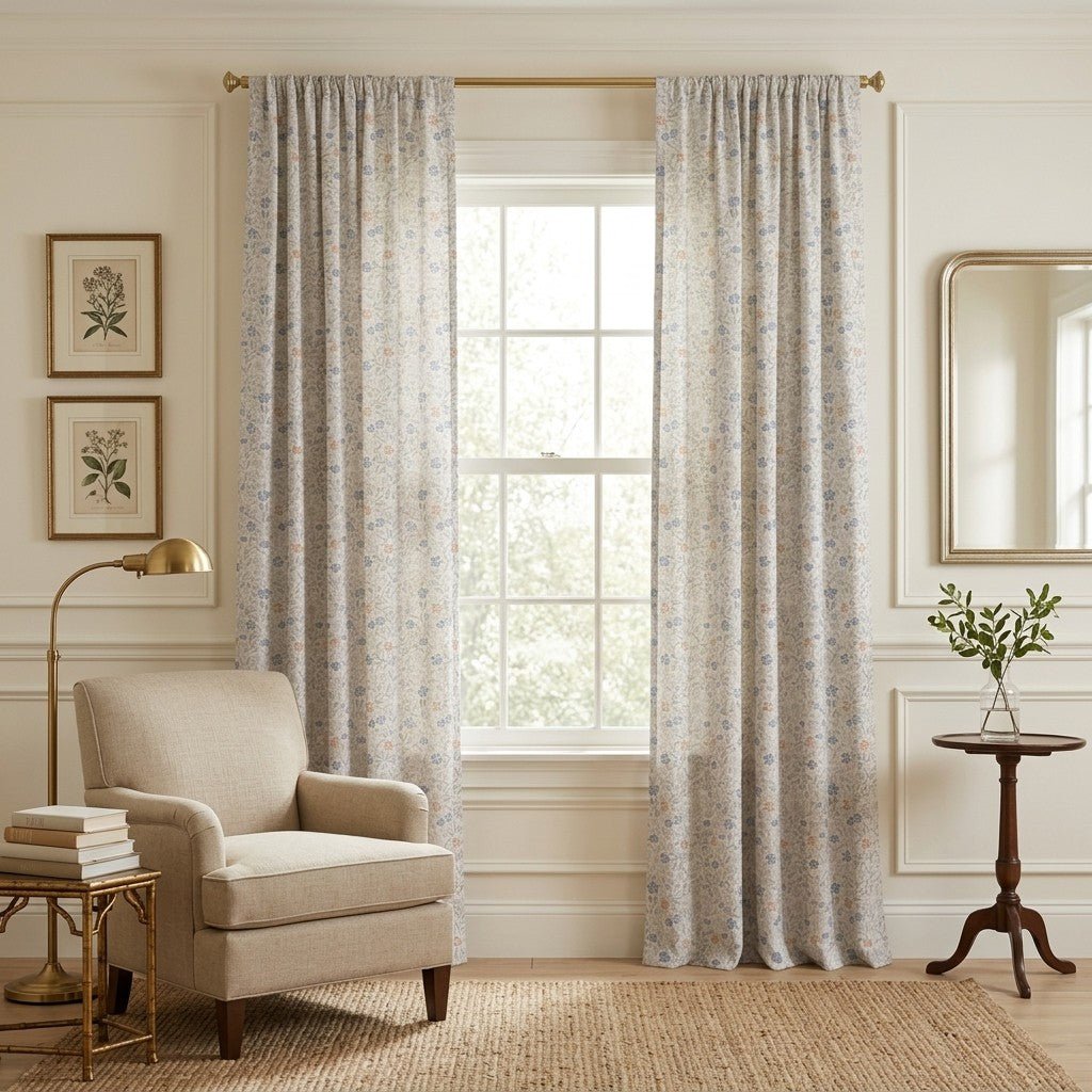 Avery Floral - Curtain Panel - The Drapery