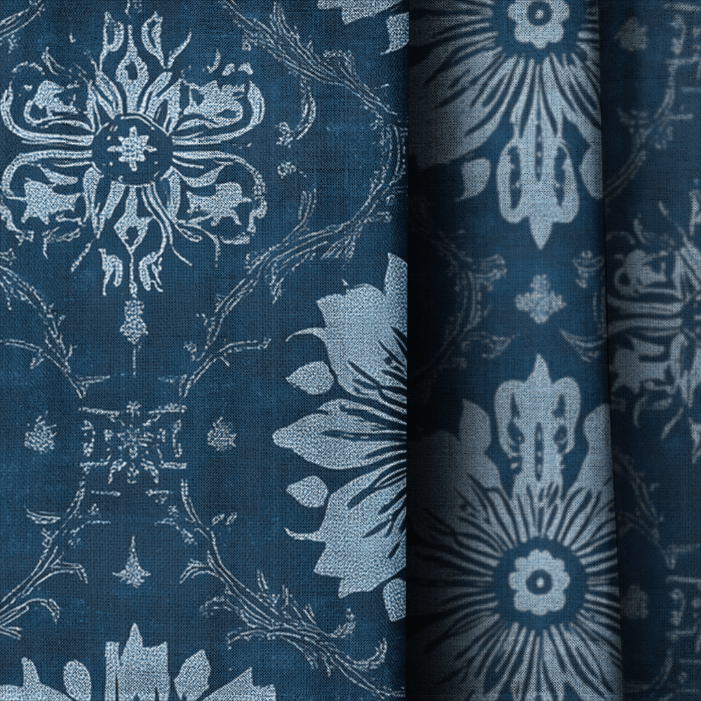 Azure Nouveau - Curtain Panel - The Drapery
