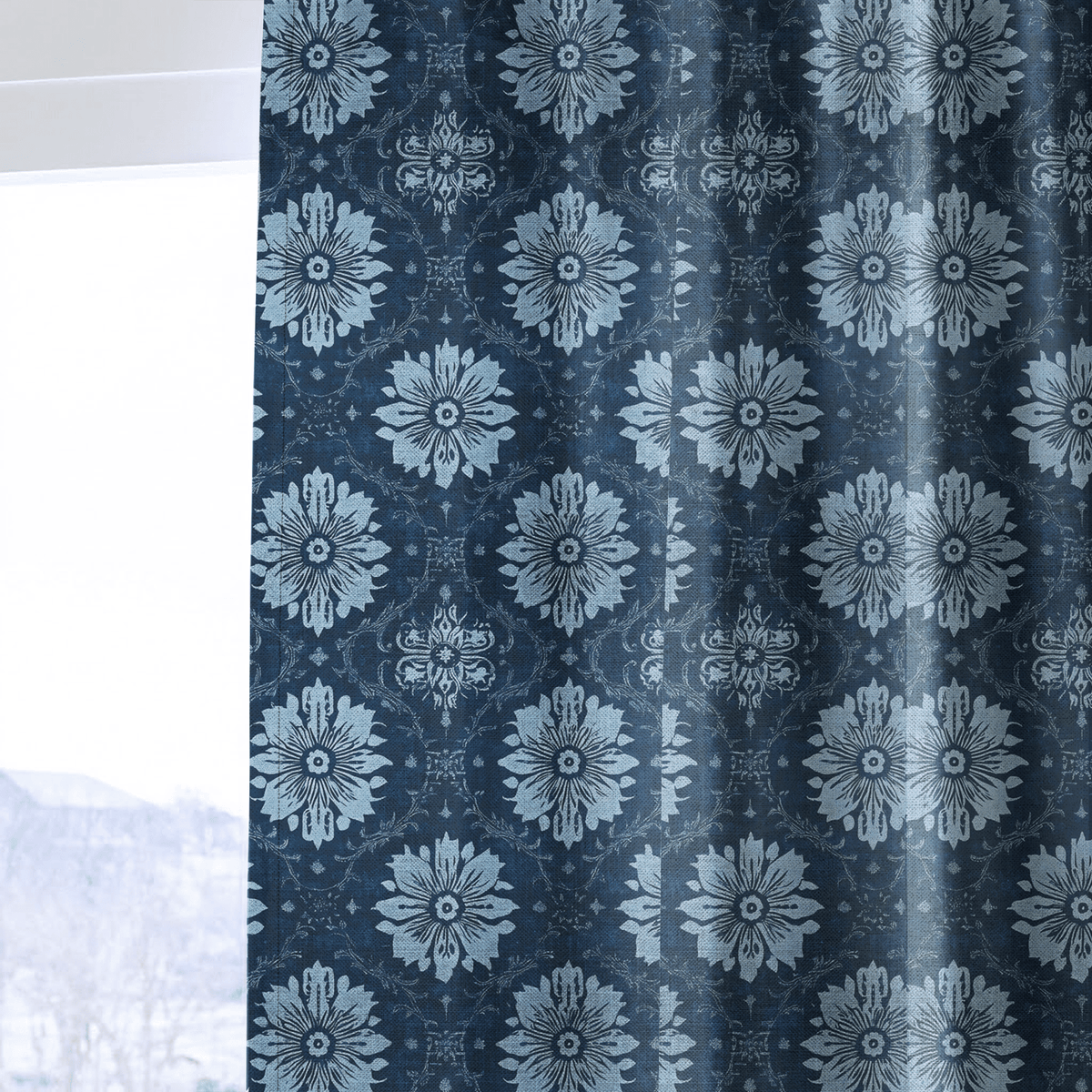Azure Nouveau - Curtain Panel - The Drapery