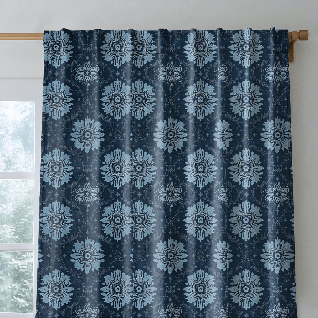 Azure Nouveau - Curtain Panel - The Drapery