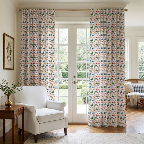 Baseball Doodles - Curtain Panel - The Drapery