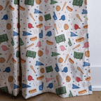 Baseball Doodles - Curtain Panel - The Drapery