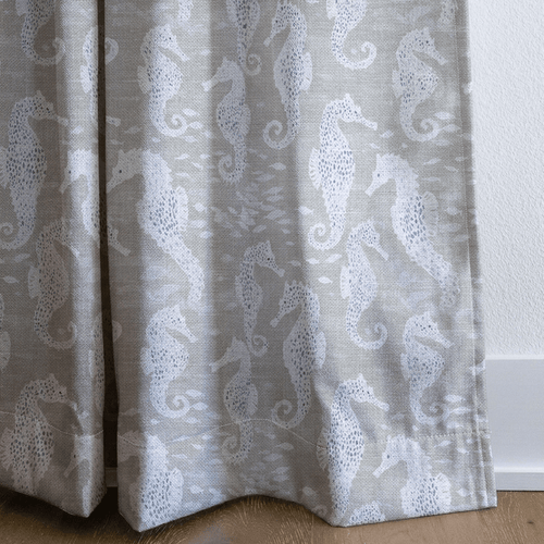 Beige Sea Horse - Curtain Panel - The Drapery