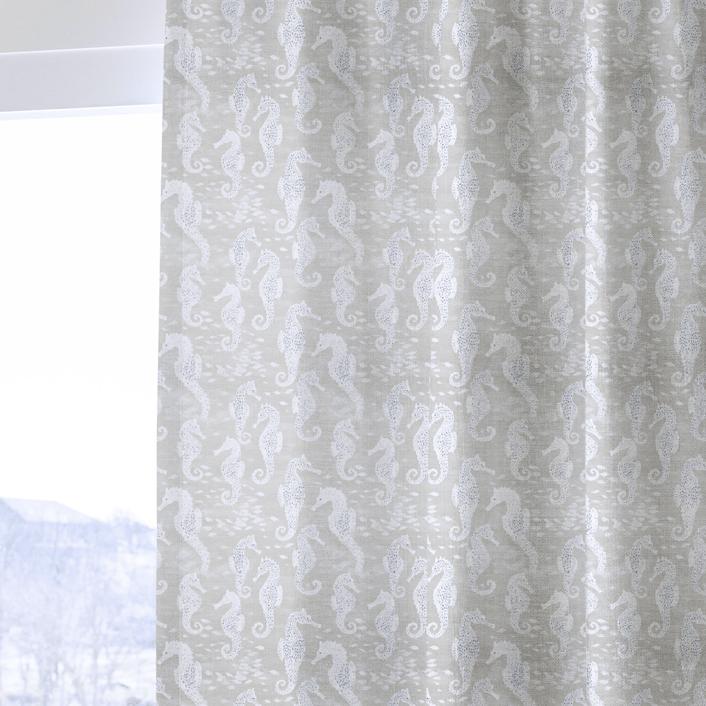 Beige Sea Horse - Curtain Panel - The Drapery