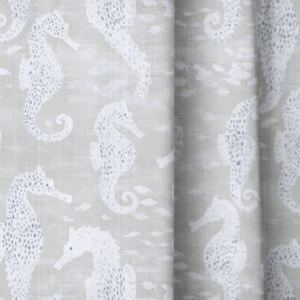 Beige Sea Horse - Curtain Panel - The Drapery