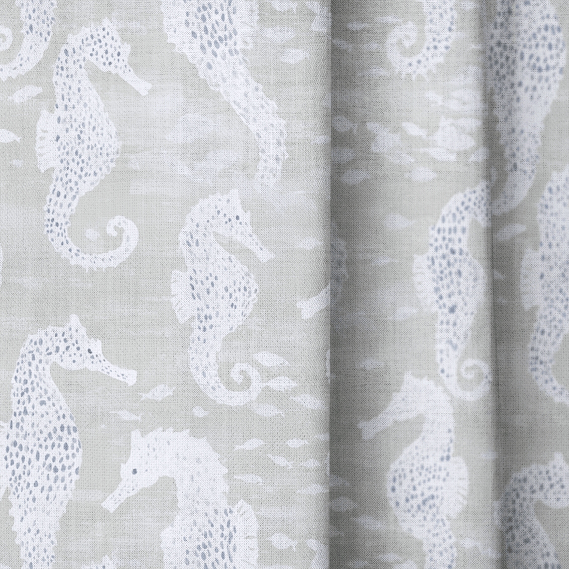 Beige Sea Horse - Curtain Panel - The Drapery
