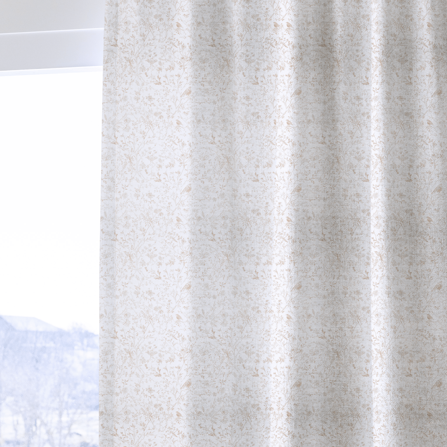 Beige Toile - Curtain Panel - The Drapery