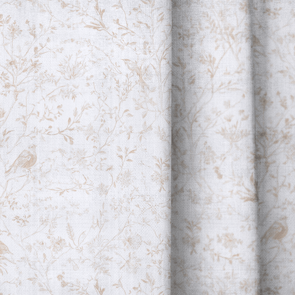 Beige Toile - Curtain Panel - The Drapery