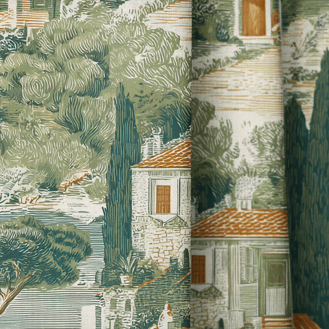 Bellagio Ink - Curtain Panel - The Drapery