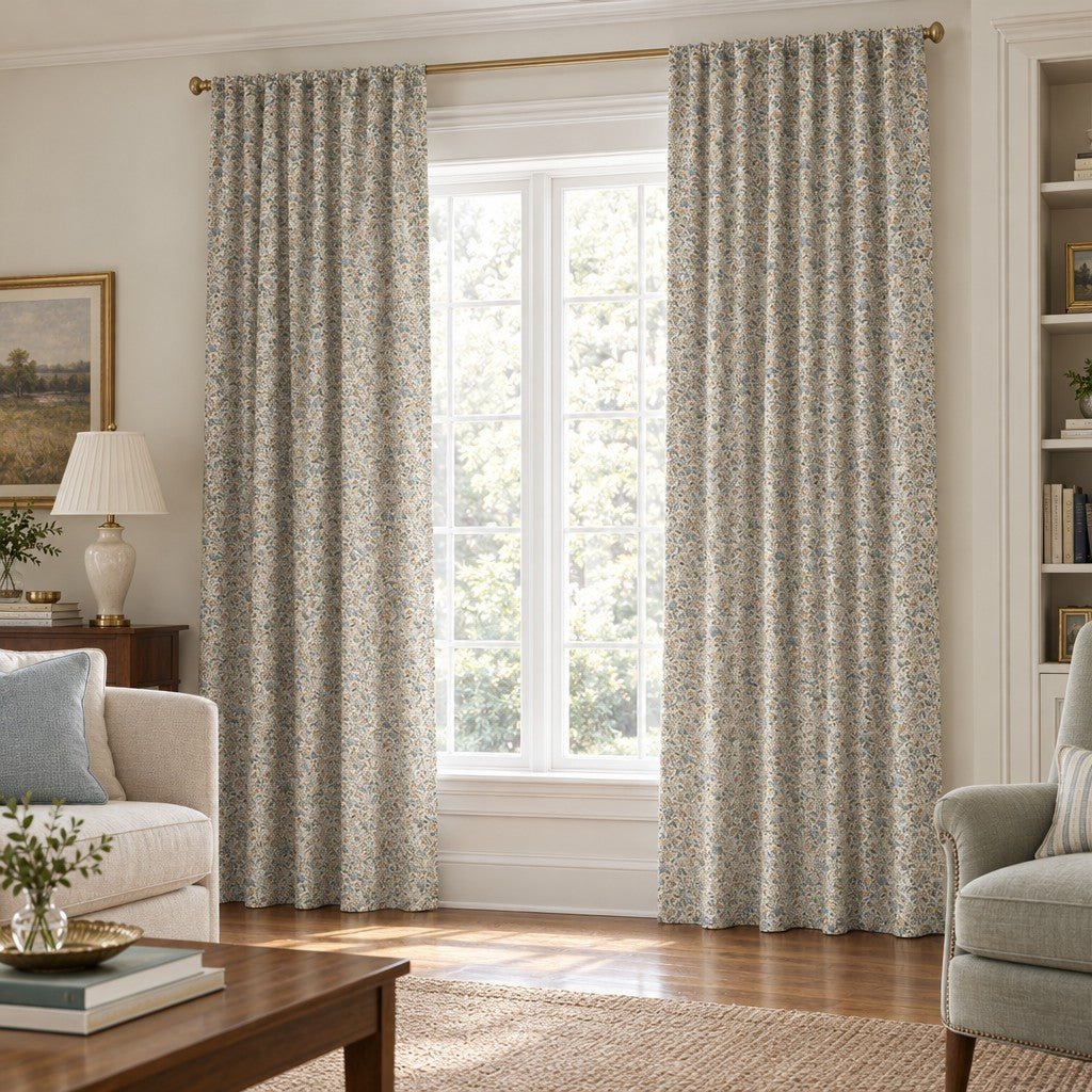 Belle Jardin Crisp - Curtain Panel - The Drapery