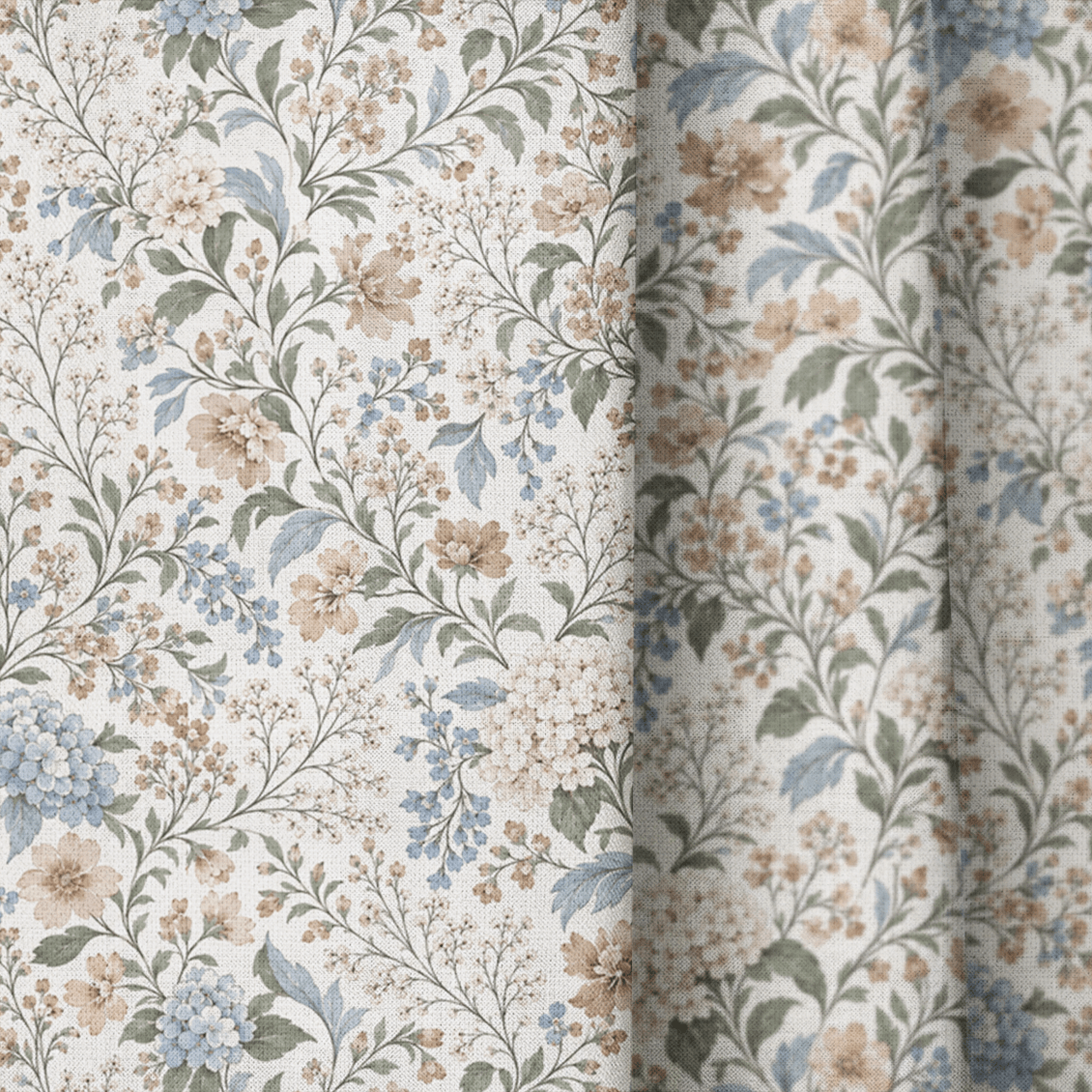 Belle Jardin Crisp - Curtain Panel - The Drapery