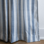 Bellport Stripe Blues - Curtain Panel - The Drapery