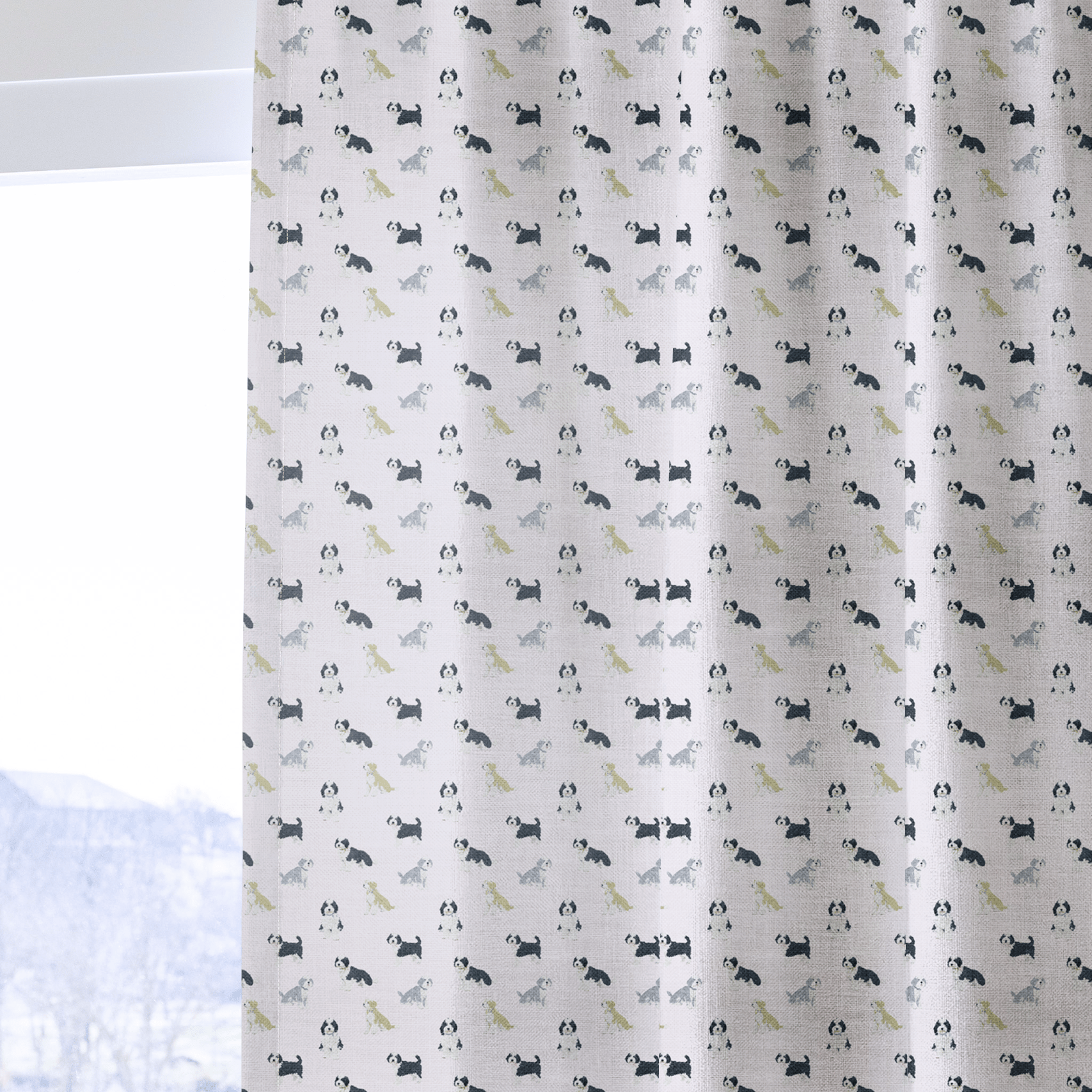 Bernedoodle Fun - Curtain Panel - The Drapery