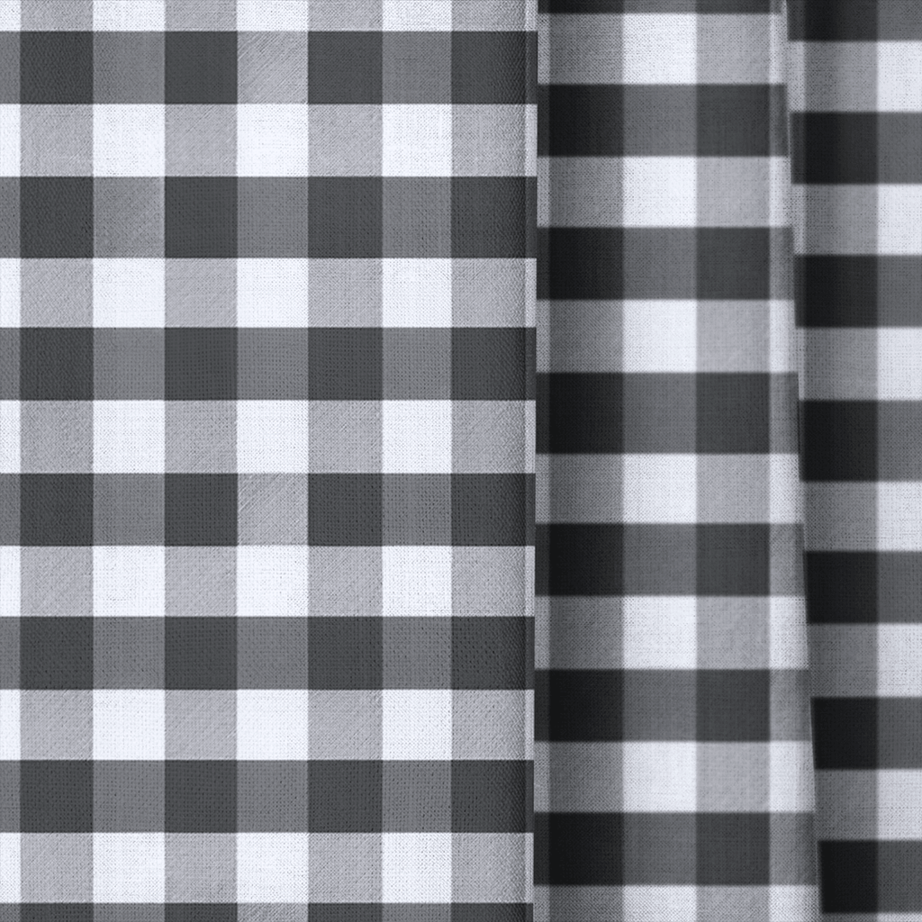 Black Gingham - Curtain Panel - The Drapery