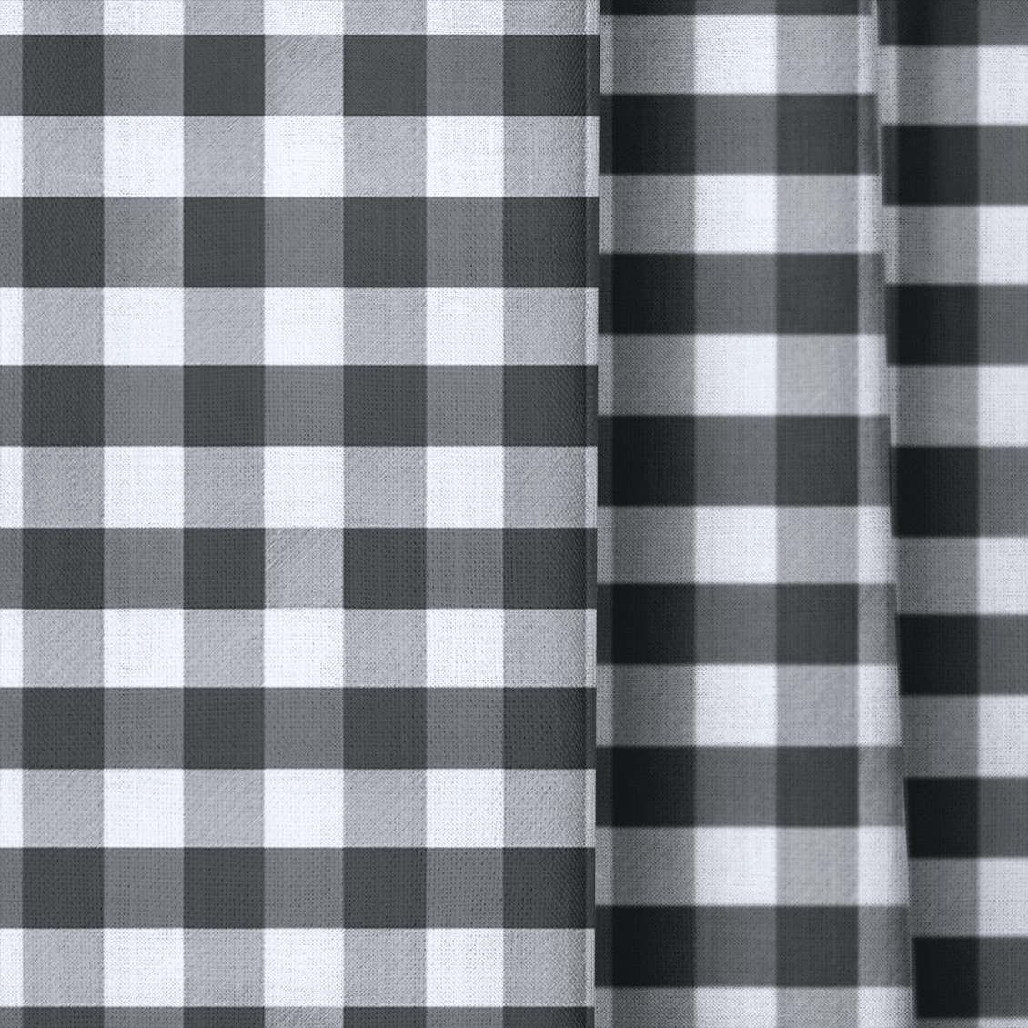 Black Gingham - Curtain Panel - The Drapery