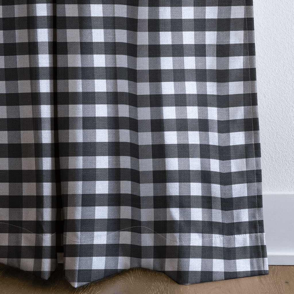 Black Gingham - Curtain Panel - The Drapery