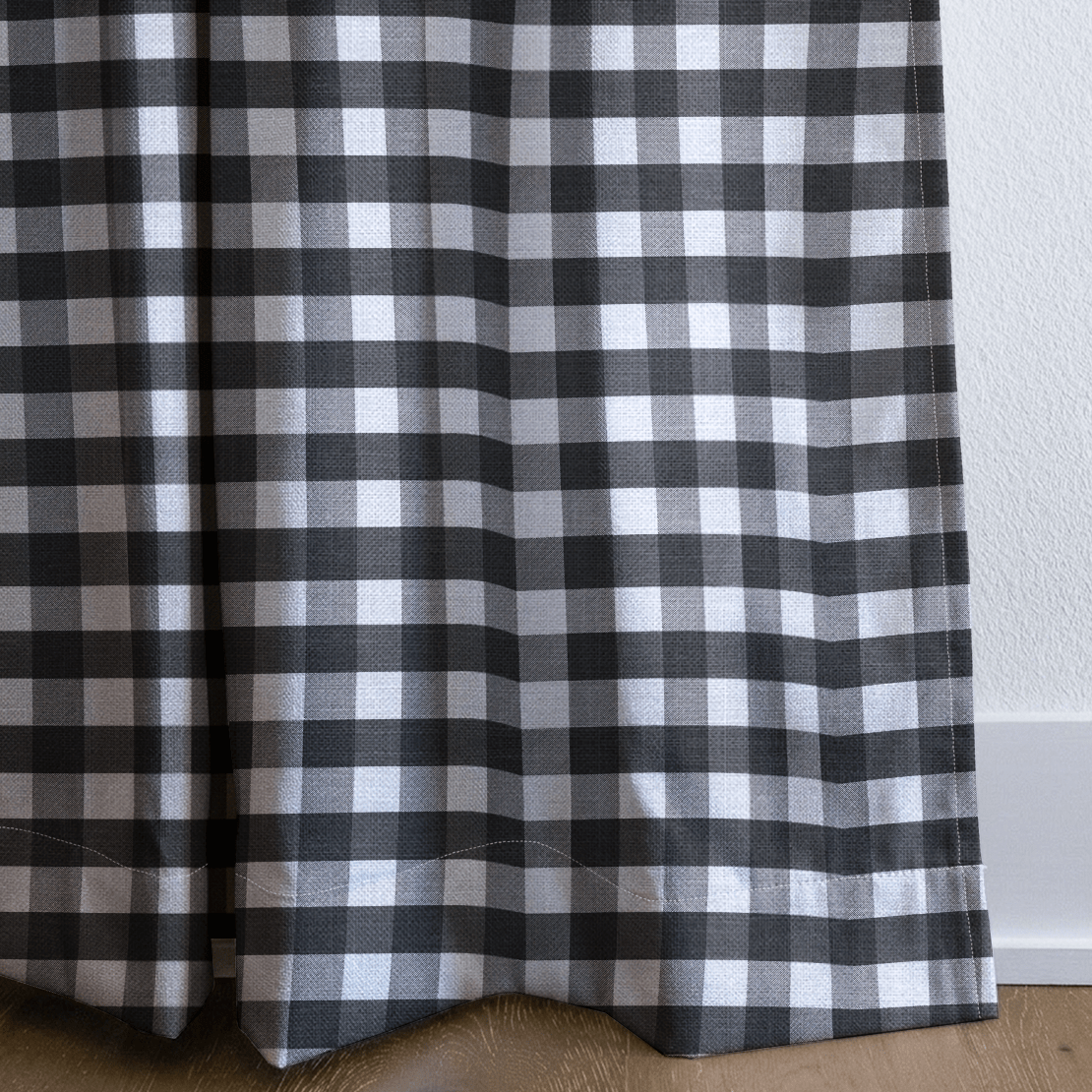 Black Gingham - Curtain Panel - The Drapery