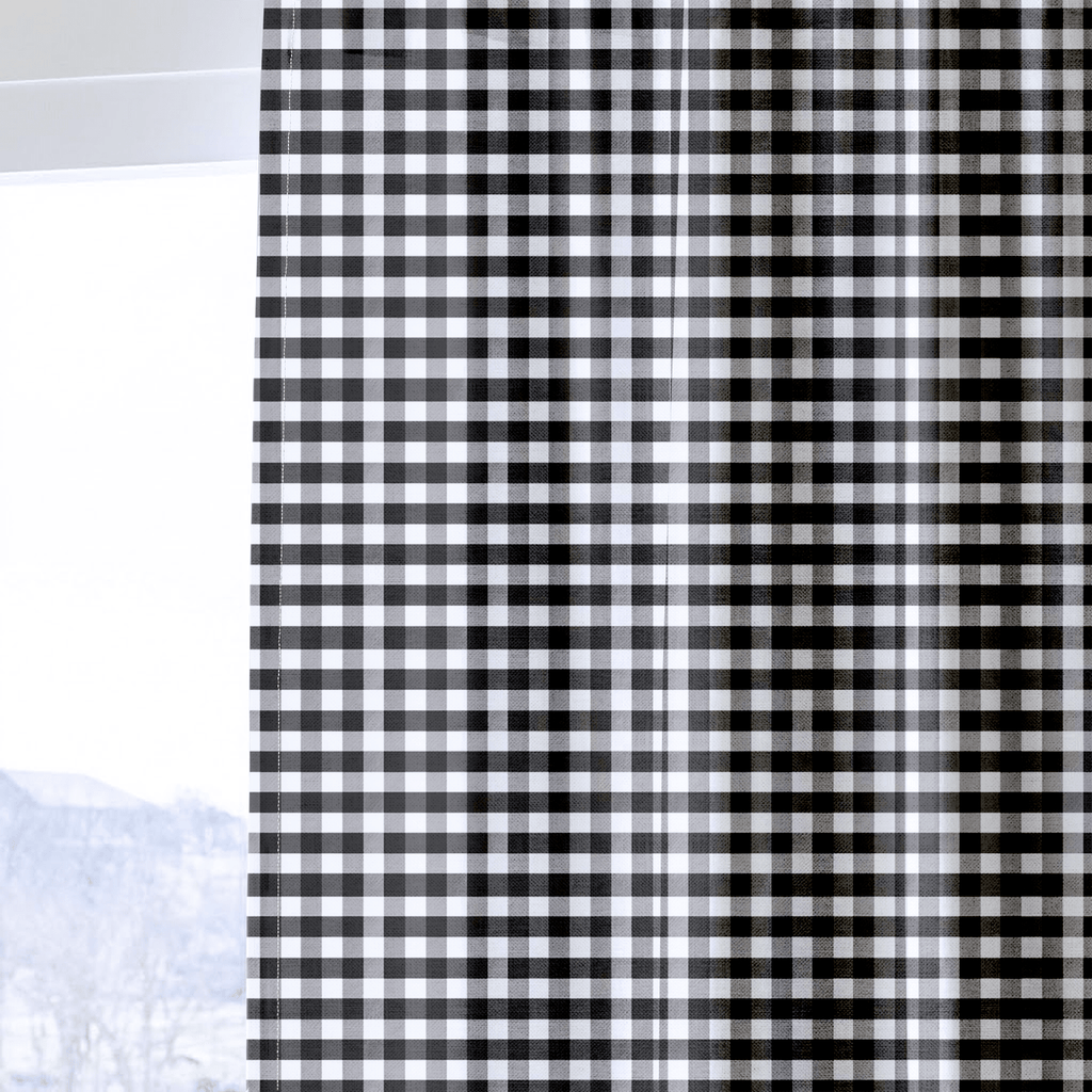 Black Gingham - Curtain Panel - The Drapery
