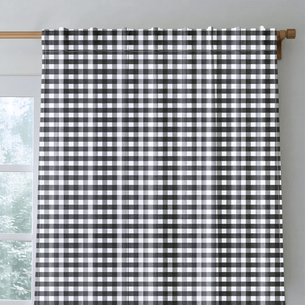 Black Gingham - Curtain Panel - The Drapery
