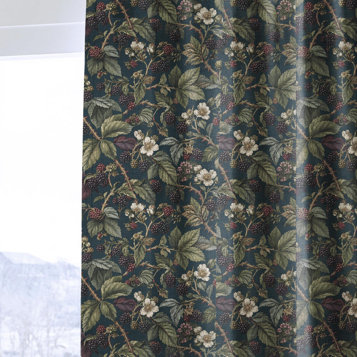Blackberry Bush - Curtain Panel - The Drapery