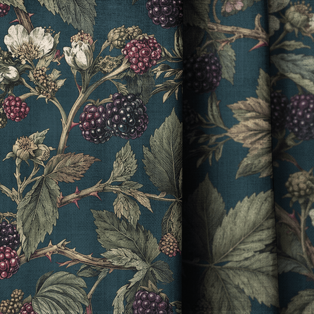 Blackberry Bush - Curtain Panel - The Drapery