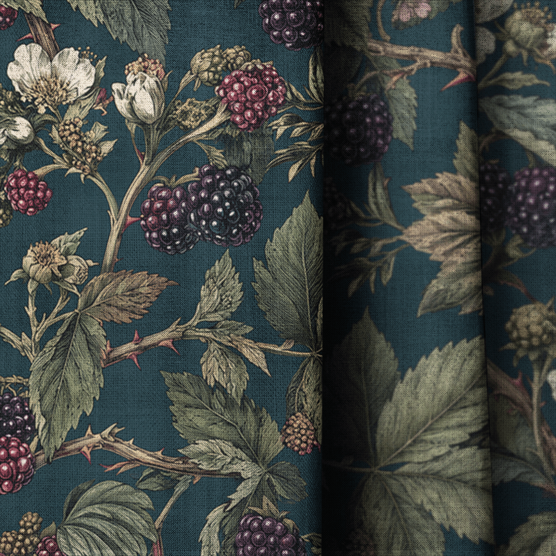 Blackberry Bush - Curtain Panel - The Drapery