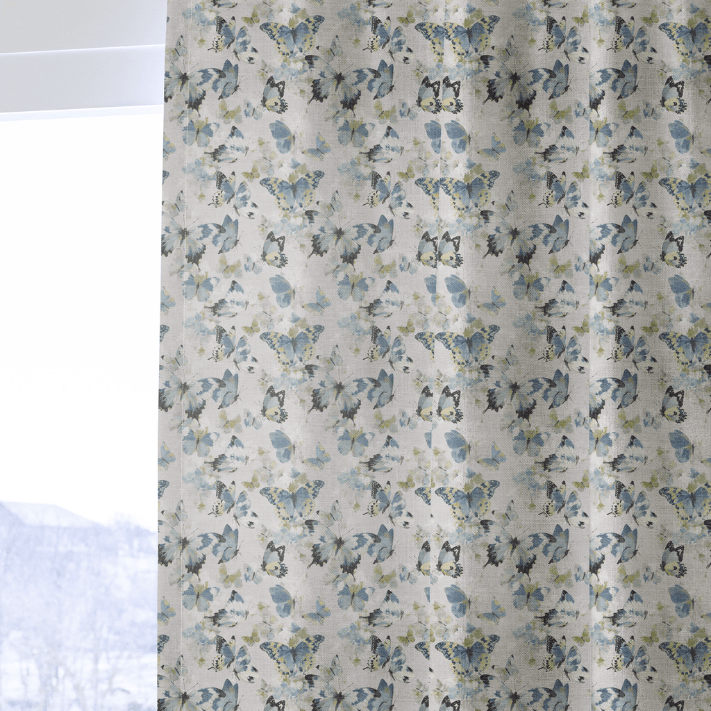 Blue and Green Butterflies - Curtain Panel - The Drapery