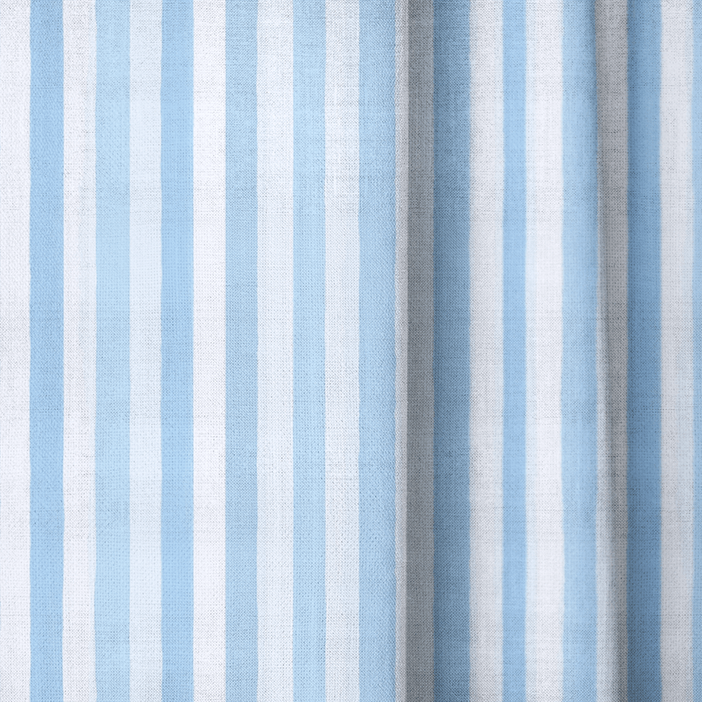 Blue Baby Stripe - Curtain Panel - The Drapery
