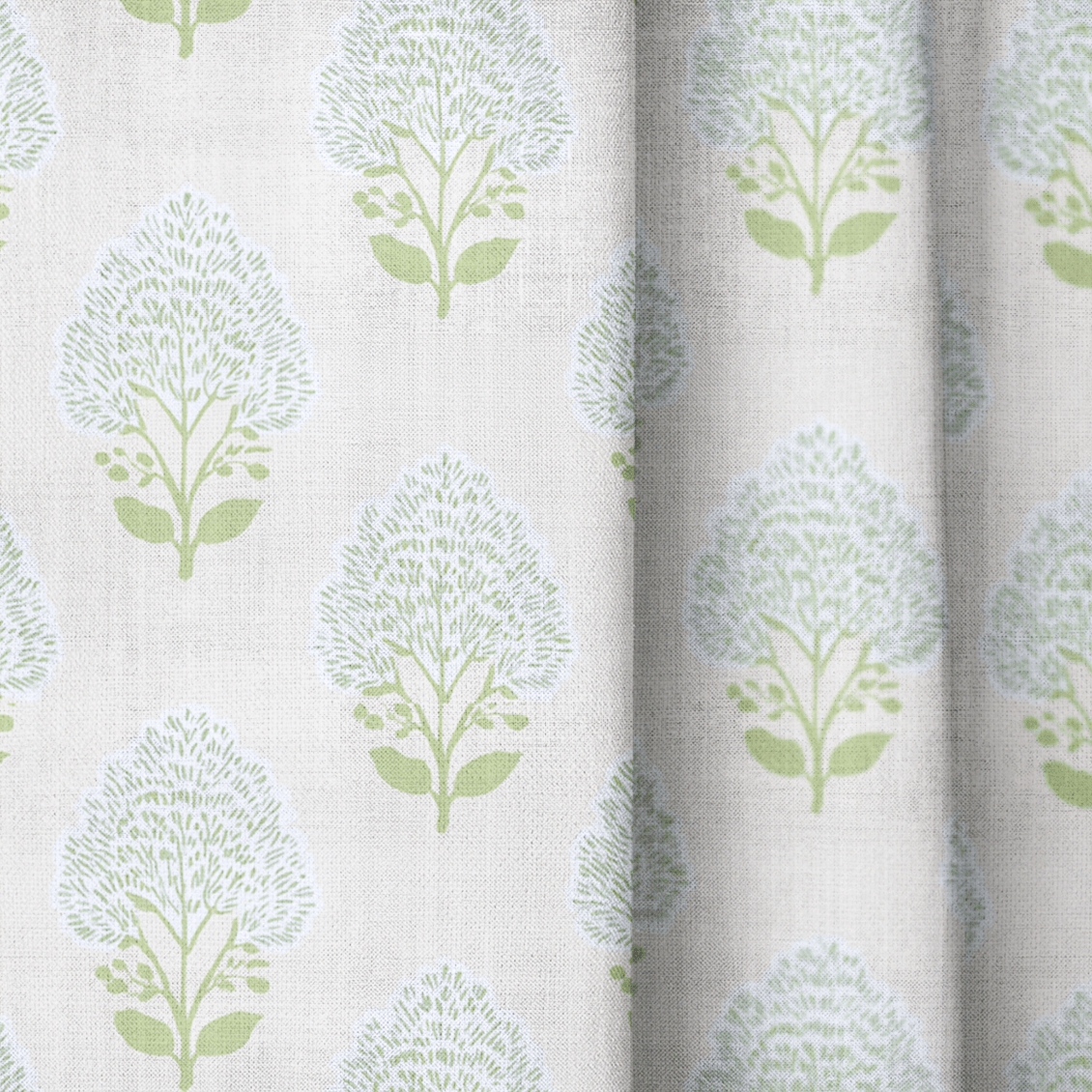 Blue Bell Damask - Curtain Panel - The Drapery